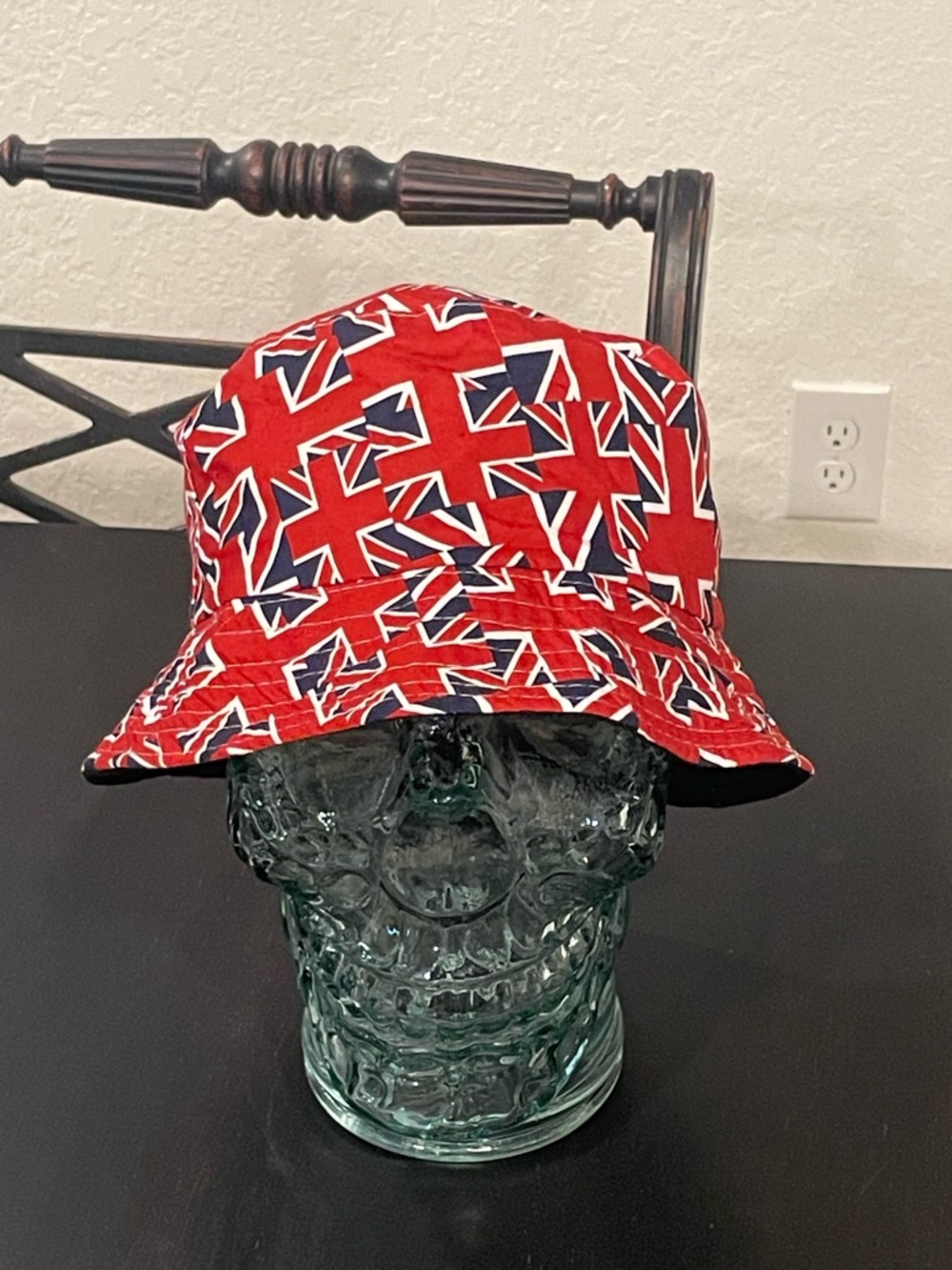 Kids Red Union Jack Print Bucket Hat - Youth Sun Hat